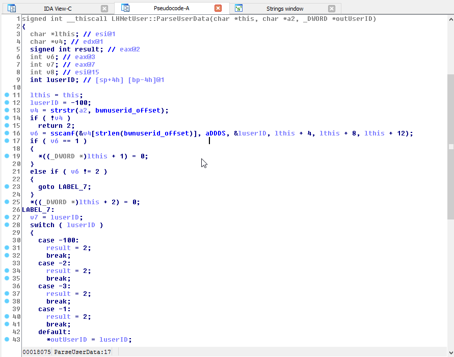 login disassembly